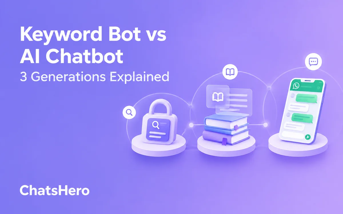 AI chatbot vs keyword chatbot – three generations of WhatsApp chatbots – ChatsHero