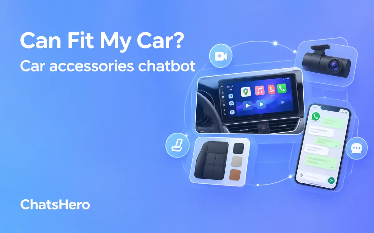 Car accessories WhatsApp chatbot answering a model-fit question for an Android player – ChatsHero