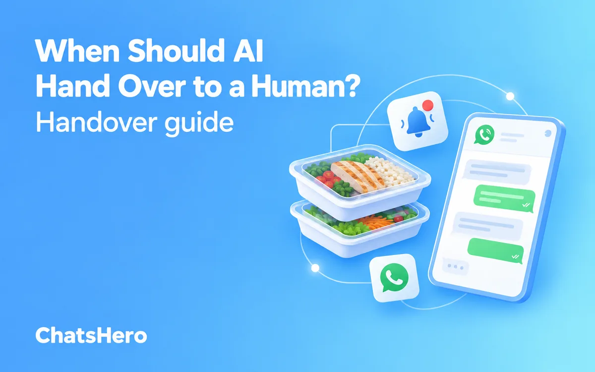 Chatbot human handover on WhatsApp with a Human Agent Needed alert – ChatsHero