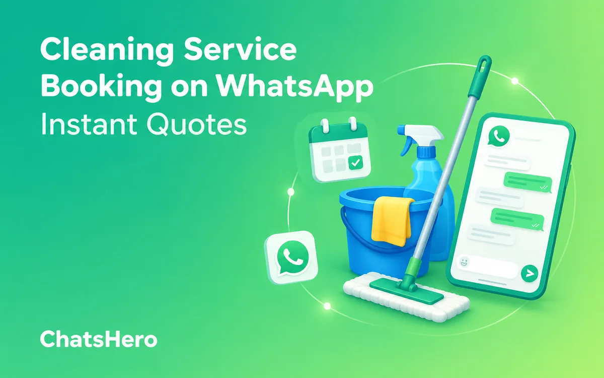 Cleaning service WhatsApp booking with instant quotes and scheduling by an AI assistant – ChatsHero