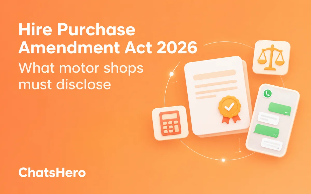 Hire Purchase Amendment Act 2026 explained for Malaysian motor shops: EIR and reducing balance disclosure – ChatsHero