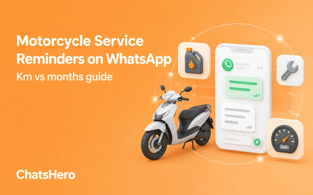 Motorcycle service reminder on WhatsApp by km and months with Google Sheets service records – ChatsHero