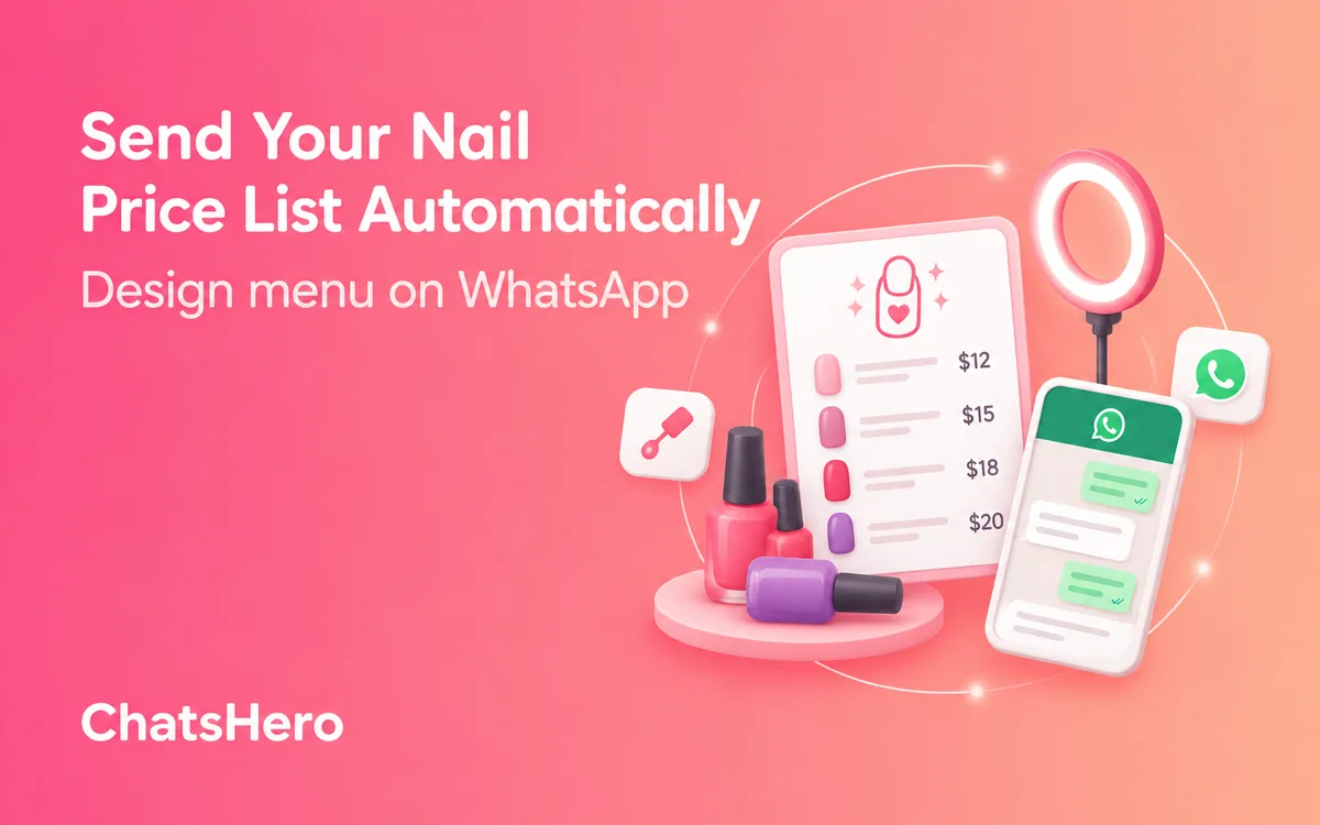 Nail design price list sent automatically on WhatsApp by an AI assistant – ChatsHero