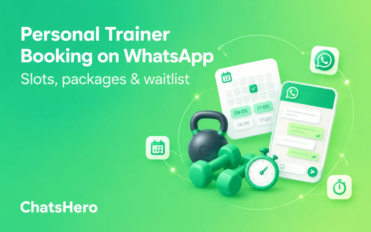 Personal trainer booking on WhatsApp with Google Calendar slots and a waitlist – ChatsHero