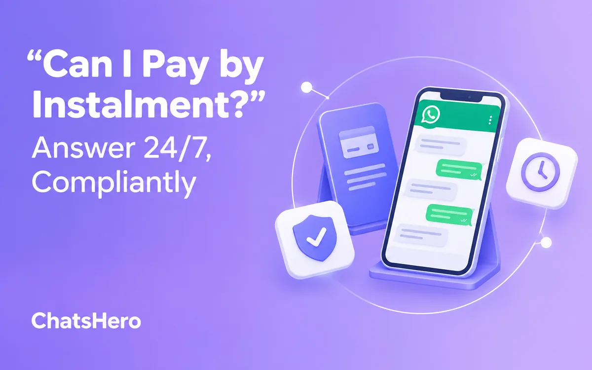 Phone instalment enquiry on WhatsApp answered 24/7 with compliant replies – ChatsHero