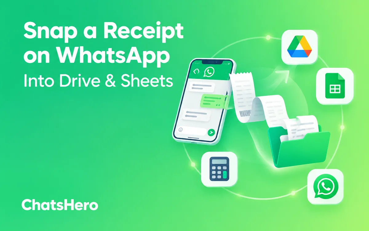 Receipt scanner on WhatsApp saving receipt photos to Google Drive and Google Sheets – ChatsHero