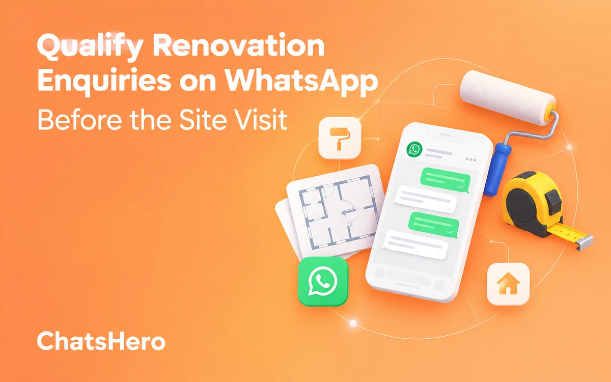Renovation enquiry on WhatsApp qualified by an AI assistant before the site visit – ChatsHero