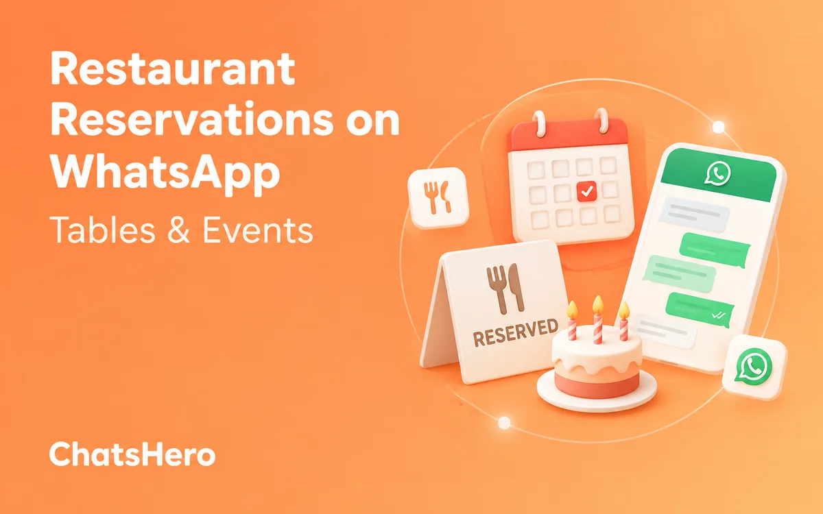 Restaurant reservation on WhatsApp for table and event bookings with an AI assistant – ChatsHero