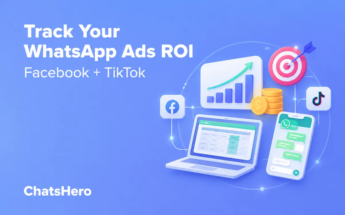 WhatsApp ads ROI tracking from Facebook and TikTok ads into Google Sheets – ChatsHero