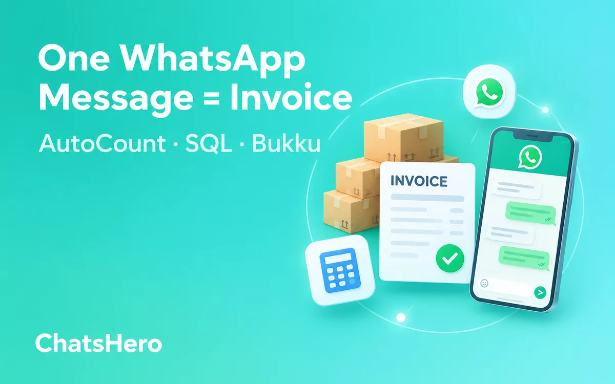 WhatsApp invoice created in AutoCount from one salesperson message – ChatsHero