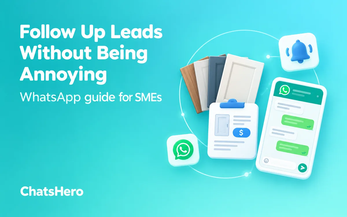 WhatsApp lead follow up without being annoying – kitchen cabinet quotation chat by ChatsHero