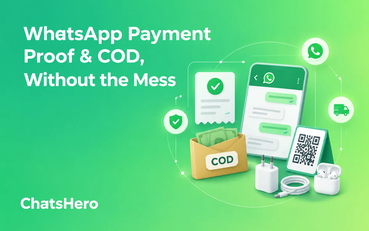 WhatsApp payment proof and COD confirmation collected by an AI assistant – ChatsHero